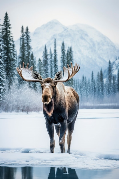 Kostenloses Foto wilder elch in der natur