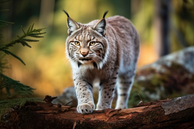 Kostenloses Foto wilder rotluchs in der natur