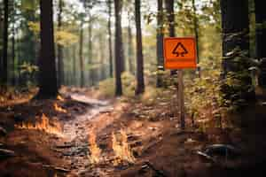 Kostenloses Foto wildfeuerzeichen in der natur