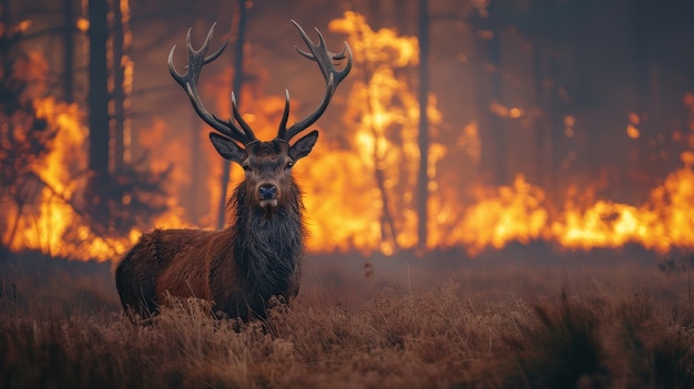 Wildhirsch in der Natur