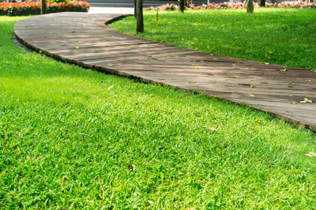 Winding Weg mit Gras auf den Seiten