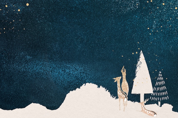 Kostenloses Foto winternachthintergrund, dunkelblaues feiertagsdesign