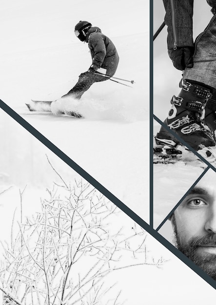 Kostenloses Foto wintersport-collage-design
