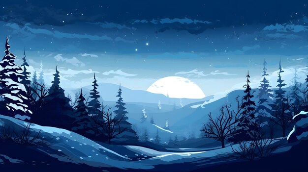 Winterurlaub-Illustration