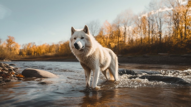 Kostenloses Foto wolf in natürlicher umgebung