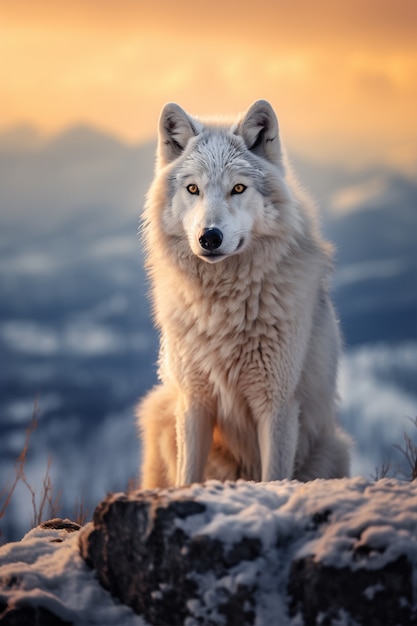 Kostenloses Foto wolf in natürlicher umgebung