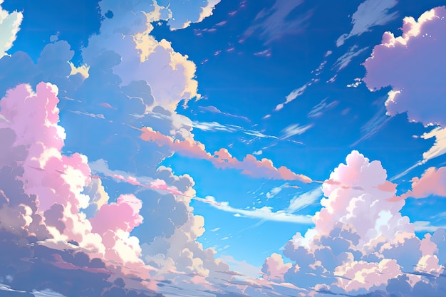 Kostenloses Foto wolken im anime-stil
