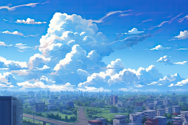 Wolken im Anime-Stil