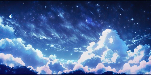 Wolken im Anime-Stil