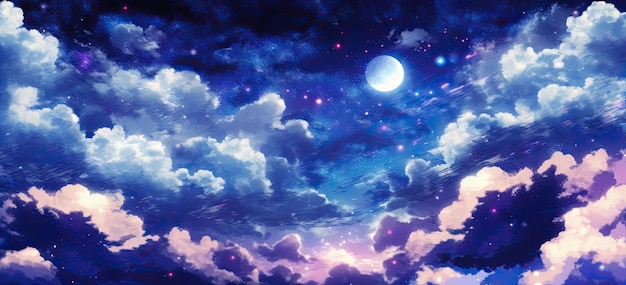 Wolken im Anime-Stil