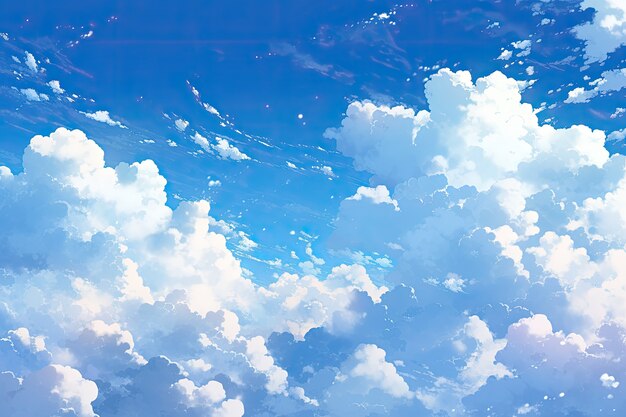 Wolken im Anime-Stil