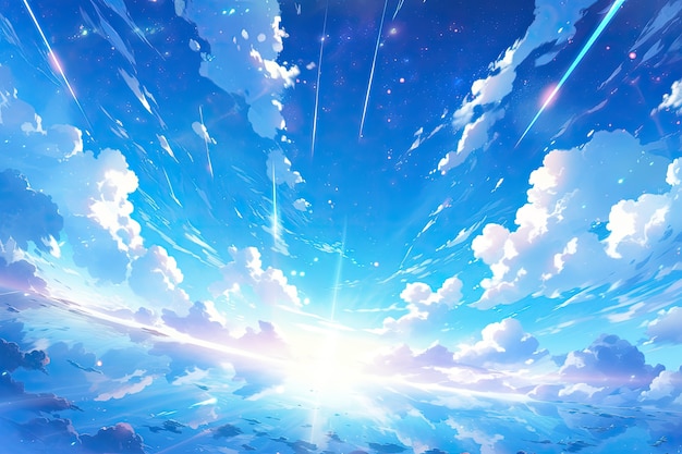 Kostenloses Foto wolken im anime-stil