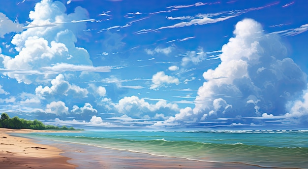 Kostenloses Foto wolken im anime-stil