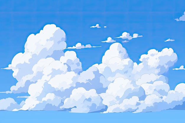 Kostenloses Foto wolken im anime-stil