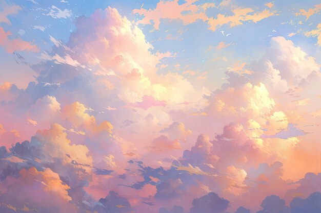 Wolken im Anime-Stil