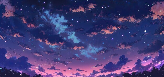 Wolken im Anime-Stil