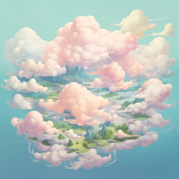 Kostenloses Foto wolken im fantasy-stil