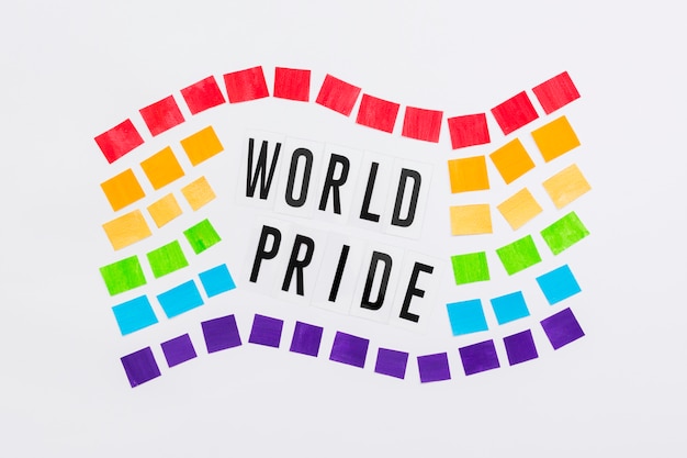 Kostenloses Foto world happy pride day notizen flagge