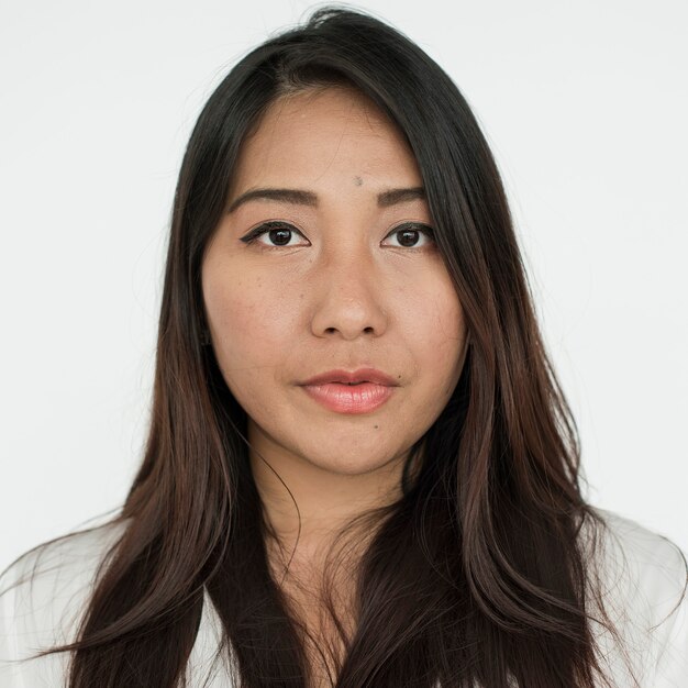 Worldface-Thai-Frau in einem weißen Hintergrund