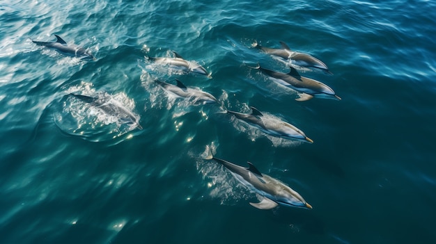 Kostenloses Foto wunderschöne delfine schwimmen zusammen