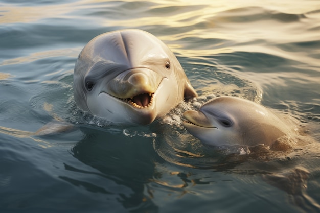 Kostenloses Foto wunderschöne schwimmende delfine