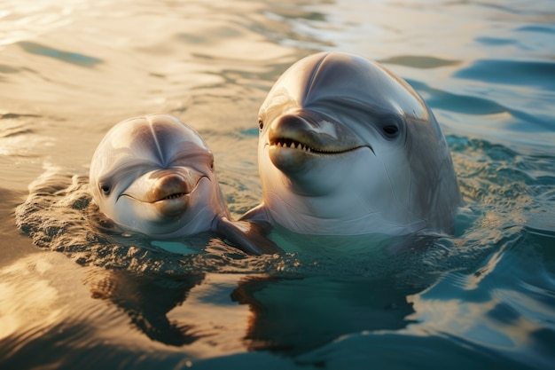 Kostenloses Foto wunderschöne schwimmende delfine