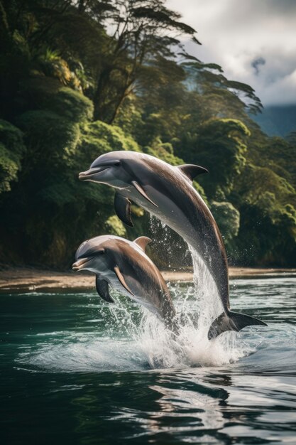 Wunderschöne schwimmende Delfine