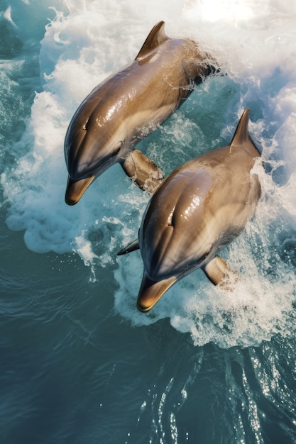 Kostenloses Foto wunderschöne schwimmende delfine