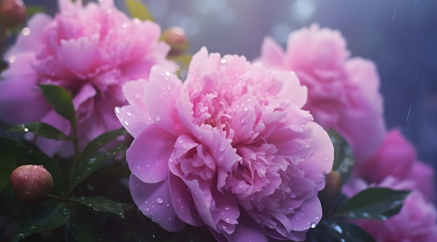 Wunderschöne Tapete mit rosa Blumen