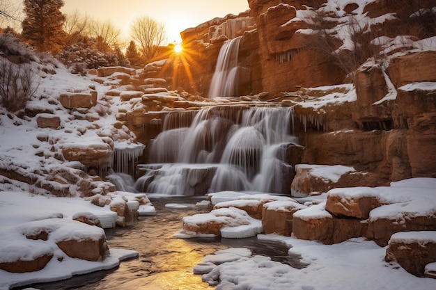 Kostenloses Foto wunderschöne wasserfalllandschaft