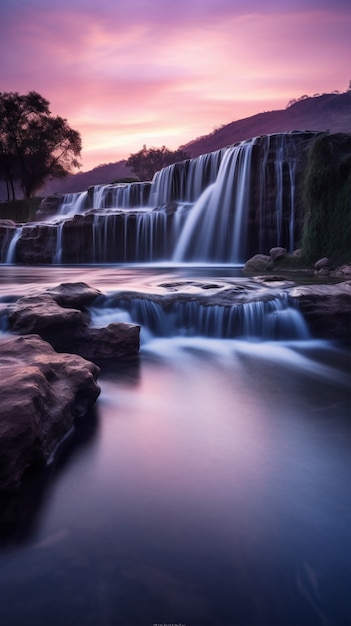 Kostenloses Foto wunderschöne wasserfalllandschaft