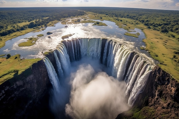 Kostenloses Foto wunderschöne wasserfalllandschaft