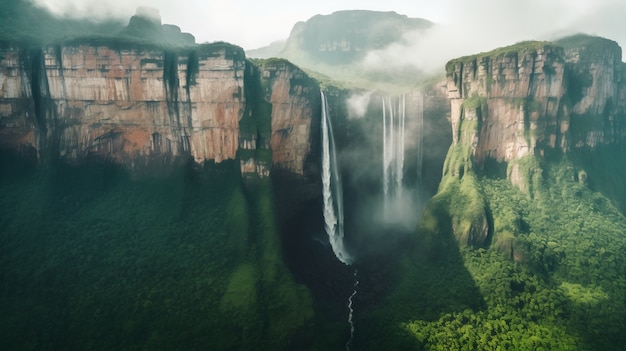 Kostenloses Foto wunderschöne wasserfalllandschaft