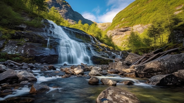 Kostenloses Foto wunderschöne wasserfalllandschaft