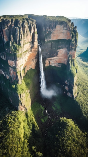 Kostenloses Foto wunderschöne wasserfalllandschaft