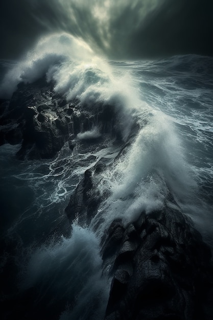 Kostenloses Foto wunderschöne wellen am meer