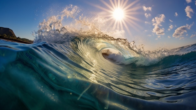 Kostenloses Foto wunderschöne wellen am meer