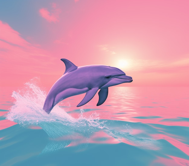 Kostenloses Foto wunderschöner 3d-delfin