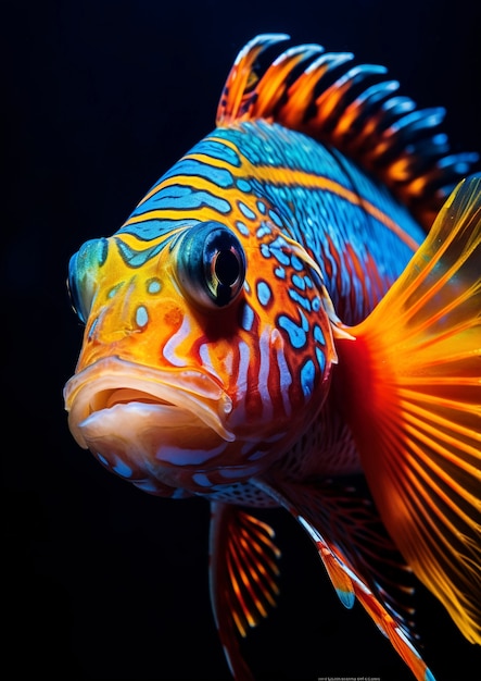 Kostenloses Foto wunderschöner exotischer bunter fisch