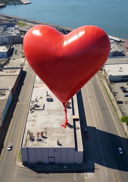 Wunderschöner herzförmiger Ballon