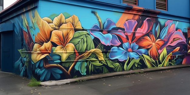 Wunderschönes Blumengraffiti