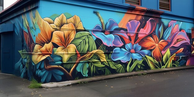 Wunderschönes Blumengraffiti