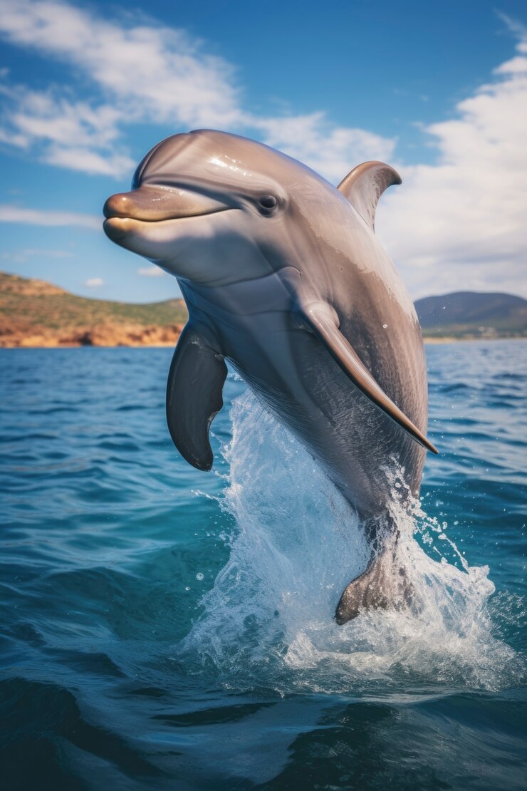Kostenlose Foto wunderschönes delfinschwimmen