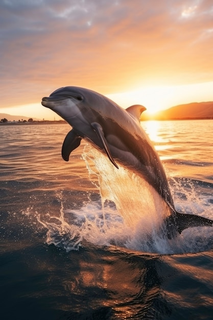 Kostenloses Foto wunderschönes delfinschwimmen