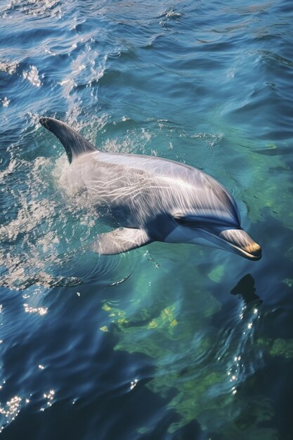 Kostenloses Foto wunderschönes delfinschwimmen