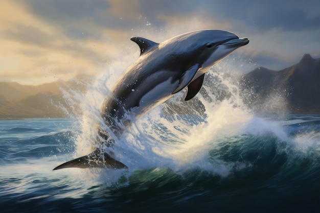 Wunderschönes Delfinschwimmen