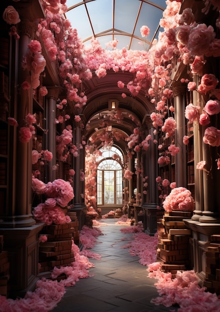 Wunderschönes Rosenarrangement im Innenbereich