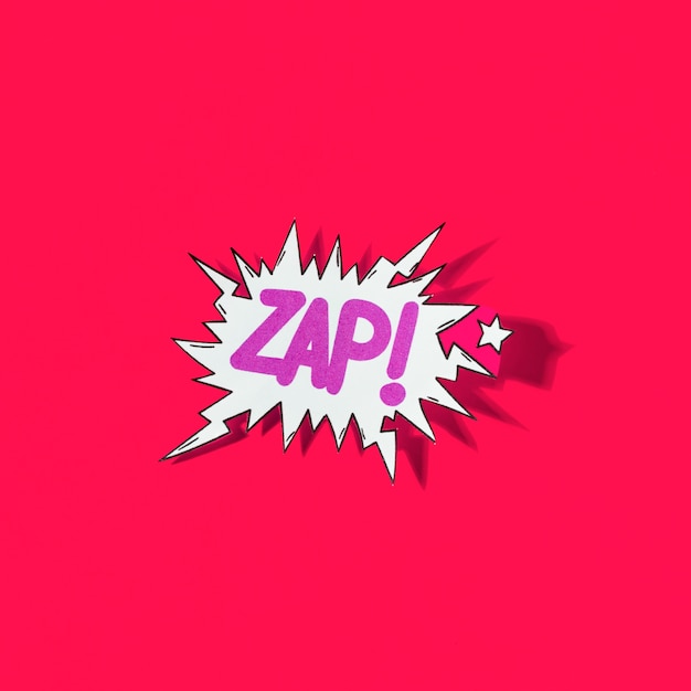 Zap! Comic-Explosion der Pop-Art-Karikatur auf rotem Hintergrund