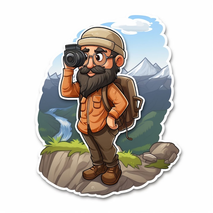 Kostenlose Foto zeichentrickfigur auf reisen
