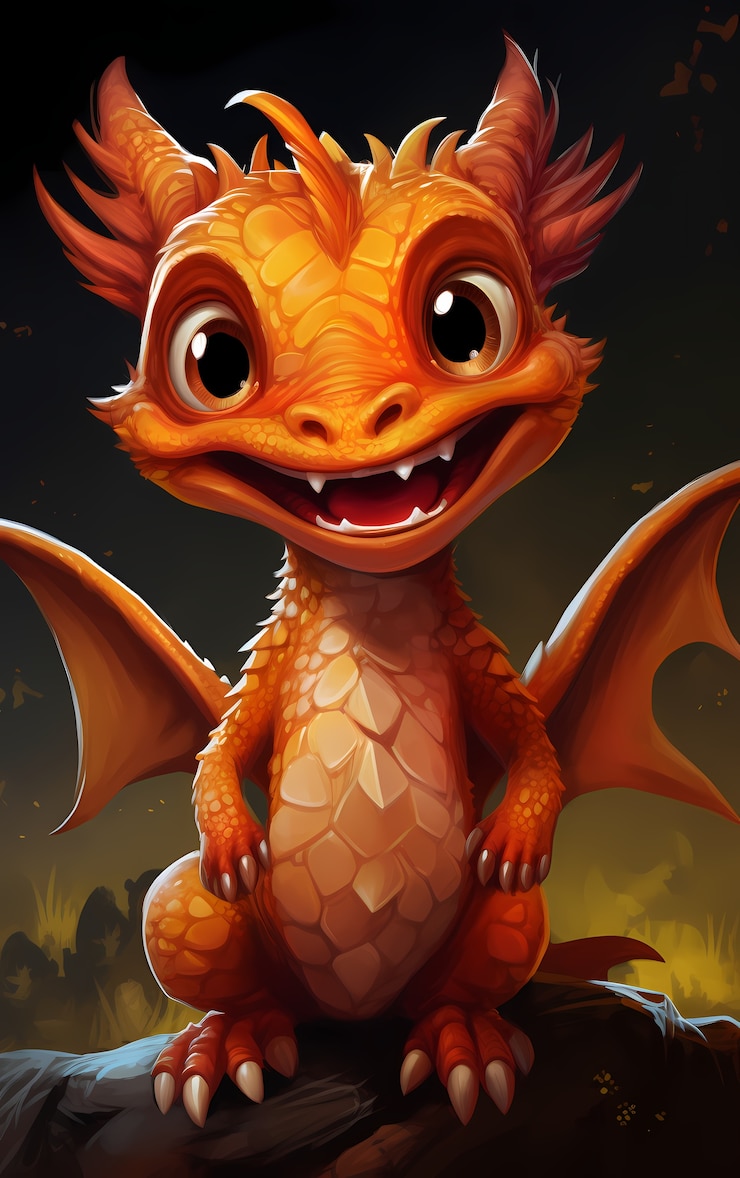 Kostenlose Foto zeichentrickfigur des drachen